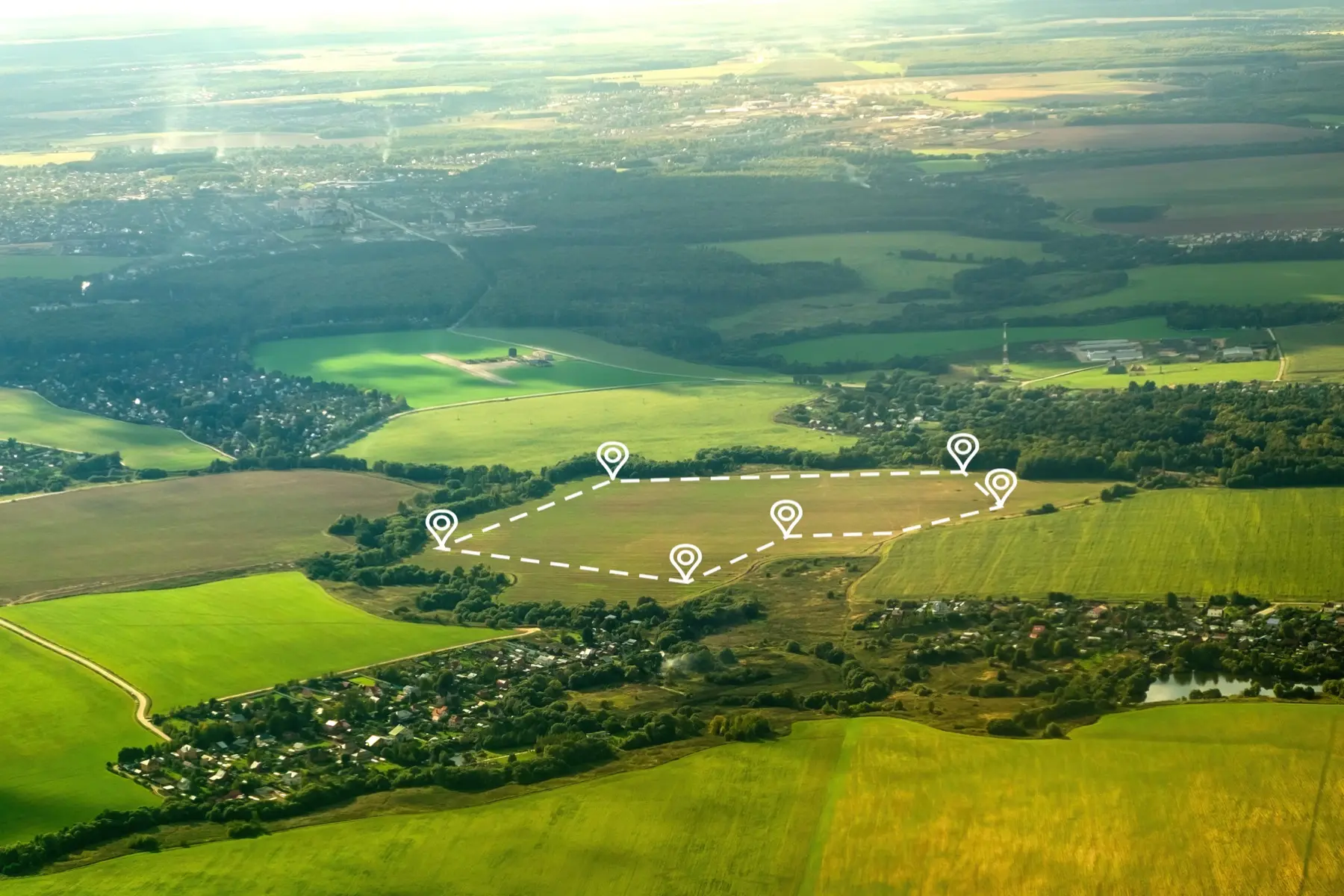 Aerial view of available land